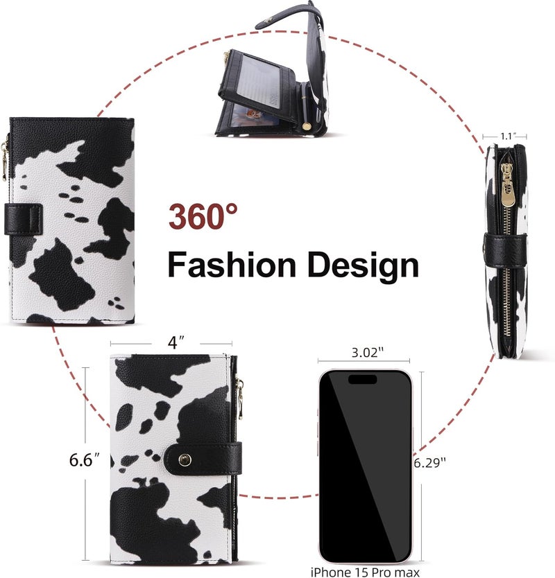 yiijay Wallet Women RFID Blocking Multi Cards Wallet Credit Card Holder for Women Large Capacity Lady Leather Trifold Travel Wallet with Pen Holder - Image 4